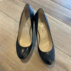Marc fisher Black Leather Platform Heels Size 6